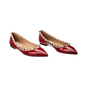 Valentino Rockstud Patent Flat (Authentic Pre-Loved), Red